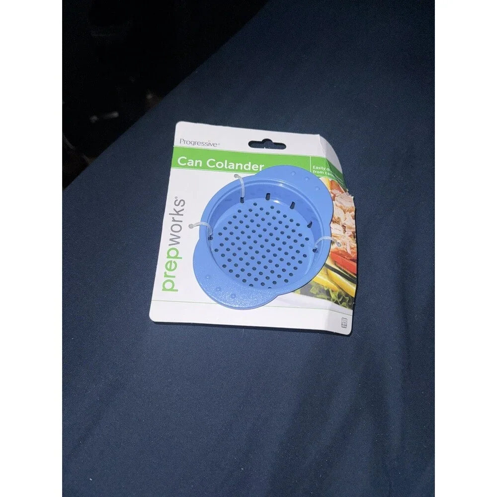 NEW Strainer Can Colander progressive GT-3973 Blue Drain Liquids Canned Food